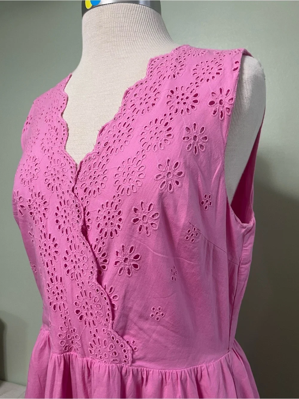 J.Crew Pink Eyelet Sleeveless Cotton Dress Size 12